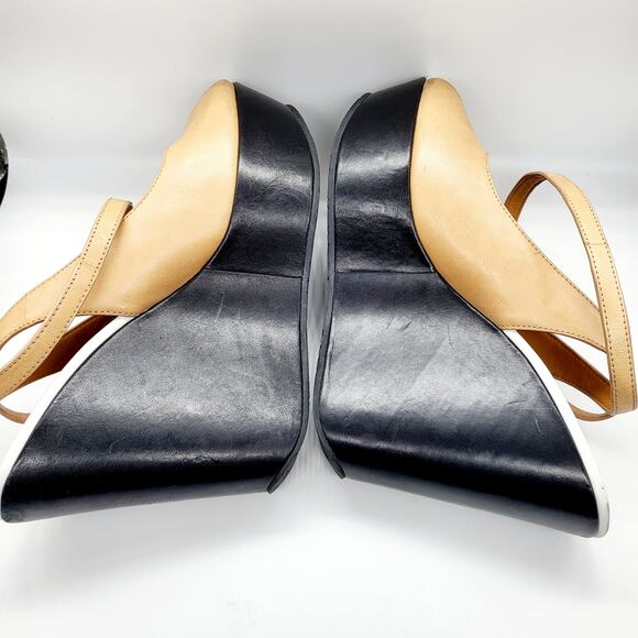 Marc by Marc Jacobs Tan Beige Leather Ankle Strap Wedge Sandals Women's Size 8 - Picture 5 of 11